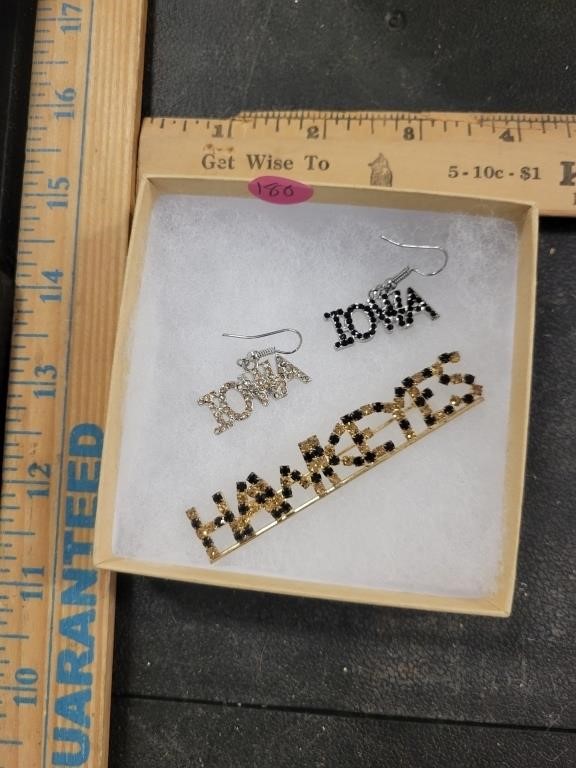 Pair of Iowa Hawkeye Earrings