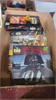 3 star wars record and book sets and 2 vhs tapes
