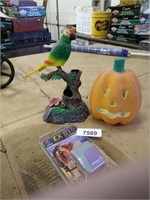 Battery Operated Parrot & Halloween Pumpkin