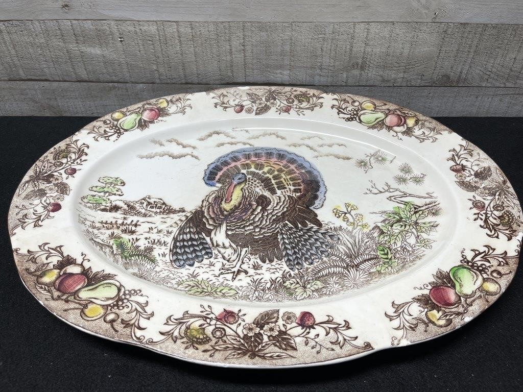 Large Vintage Turkey Platter Does Have A Couple Ch