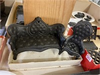 Cast iron miniature furniture couch and chair