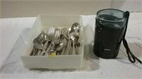 Coffee grinder and silverware