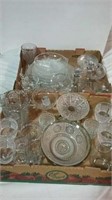 Two boxes of clear glassware