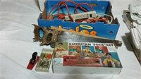 Tool set box, extension cords, saws and