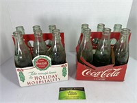 2 Christmas Coca Cola Glass Bottle Packs