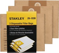 Stanley 25-1228 Disposable Filter Dust Bag Fits