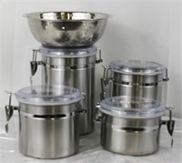 NIOB Canister Set 4 pc + Stainless Steel Strainer
