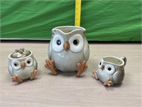 Fitz & Floyd Owl set pitcher and creamer & sugar