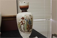 A Hand Painted  Bristol Glass Vase