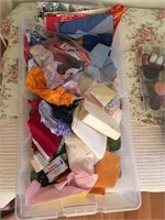 LOT of Fabric Scraps and Craft Supplies