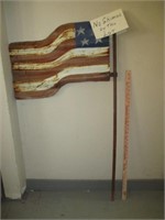 Metal Art 4ft American Flag Yard Decor
