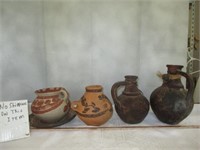 5pc Primitive / Native Inspired Clay Pottery