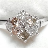 Certified 14K 9Diamond(1.5Ct,I1-I2,H-K) Ring