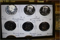 9- Proof Kennedy Half Dollars - 1969-1979