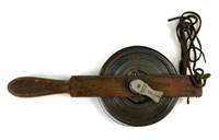 Antique Lufkin 100 Ft. Surveyors Tape & Reel