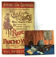 Hand Painted Wood Sign & Western Oil Painting
