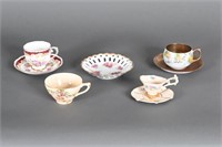 Antique Hafford, Roslyn, Gilded Bone China Teacups