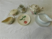 Various china, tea pot, cream & suger, and more