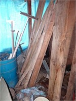 Lumber and Items in Corner in Lean-to