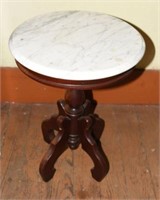 Victorian style marbletop plant stand 18” x 14”