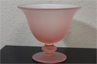 A Pink Frost Glass Compote