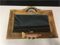 Fish Decor Wood Framed Mirror - 18" x 14"