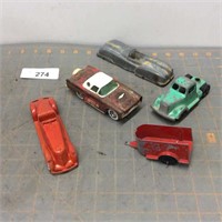 Assorted vintage cars, truck  & trailer