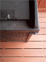 Suncast plastic patio trash can