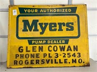 105. Myers Pump Dealer Metal Sign
