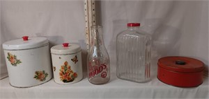 Hoods: Glass Quart Milk Jug, Glass Beverage Jar