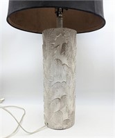 White Stone Pillar Table Lamp
