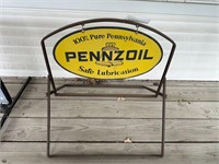 Pennzoil 2 Sided Oval Sign w/ Stand