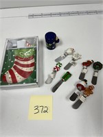 NEW Ceramic Stocking Dish & Holiday Spread Spoons