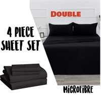 4 PIECE SHEET SET DOUBLE / MICROFIBRE / NEW