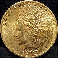 1910 $10 Indian Gold Half Eagle BU Sharp Coin