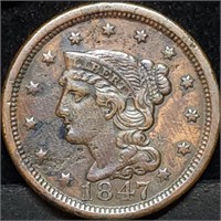 1847 US Large Cent, High Grade