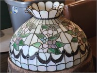 VTG Tiffany Style Stained Glass Hanging Lamp
