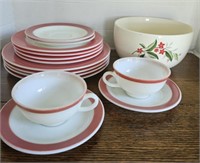 Vintage Pyrex Dinnerware and a Serving Bowl