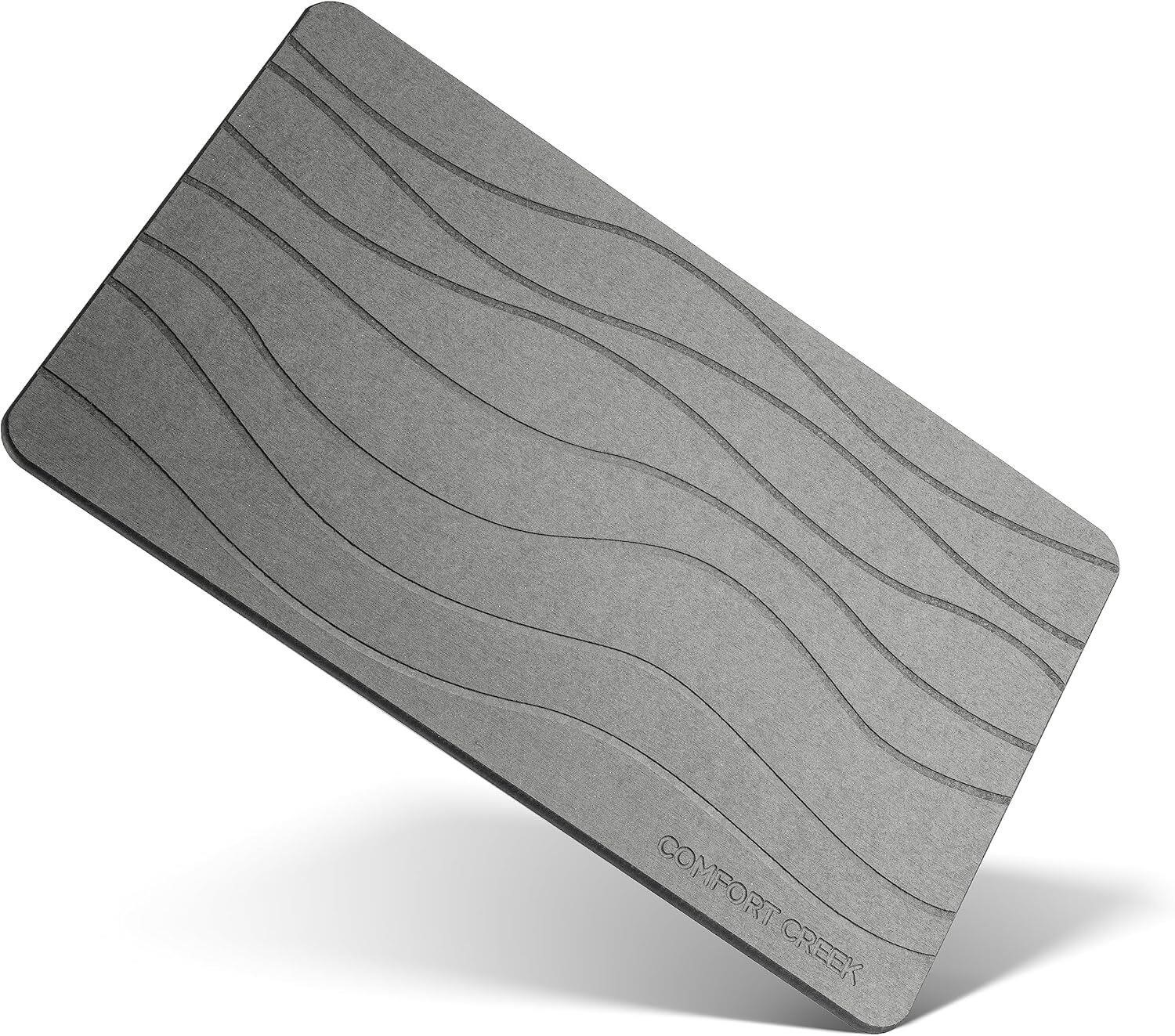 Comfort Creek Stone Bath Mat (23.5 x 15 Grey)