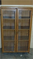 Oak Bookcase, Glass Doors