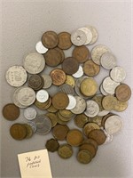 76 pcs foreign coins