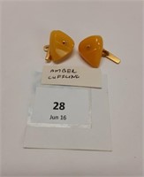 AMBER CUFFLINKS