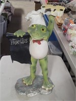 "Frog Legs" Chef Frog Sculpture