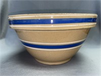 Yellow Ware Banded Mixing Bowl