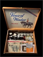 Grandpa's Coins & Keepsakes Filled Wooden Box