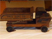 Antique Cass Toys Wood Coal Truck 12"L