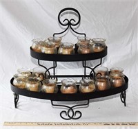 WROUGHT IRON STAND & CANDLES