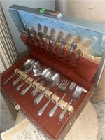 WR Rogers silverware set with case