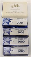(5) 2000 - 2007 U.S. Mint Proof Sets