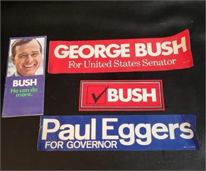 Vintage Political Stickers Bush/Eggers